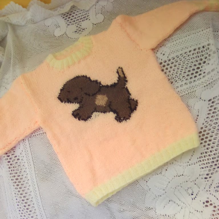 Jumper for Babies and Children to 5 with Puppy Motif, Birthday Gift, Baby Gift 