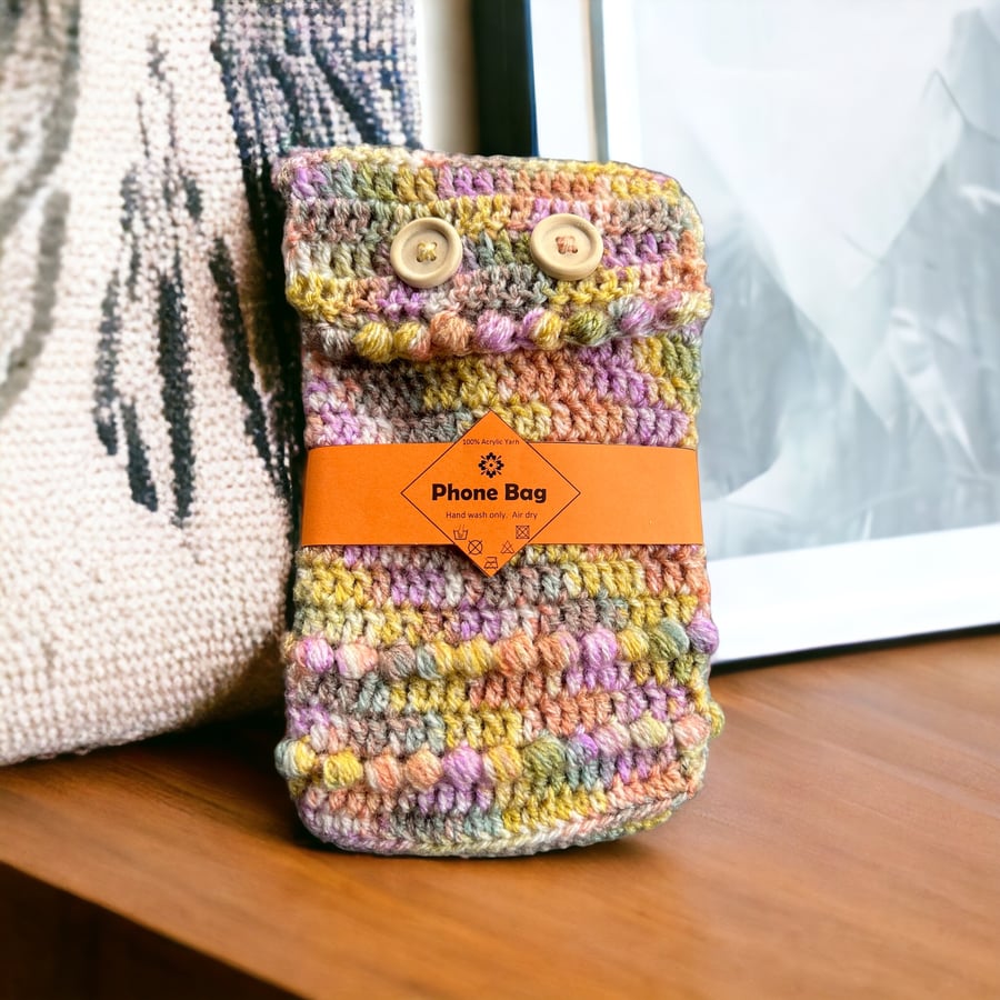 Crocheted Phone Bag with Strap