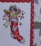 Snowman in a Stocking Christmas Card - Happy Christmas - Hearts - Image 7