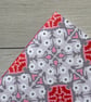 Handmade A6 notebook with geometric pink pattern - Image 8