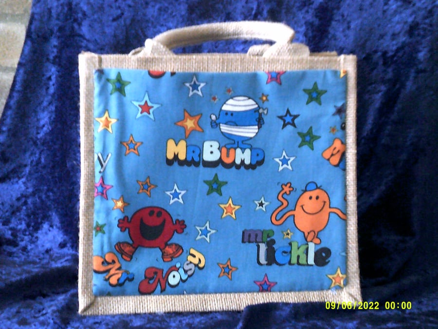 Mr Bump, Mr Noisy & Mr Tickle Small Jute Bag
