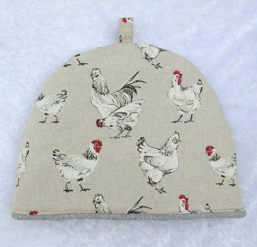Tea Cosy, medium tea cosy, to fit a 2-3 cup teapot, chickens