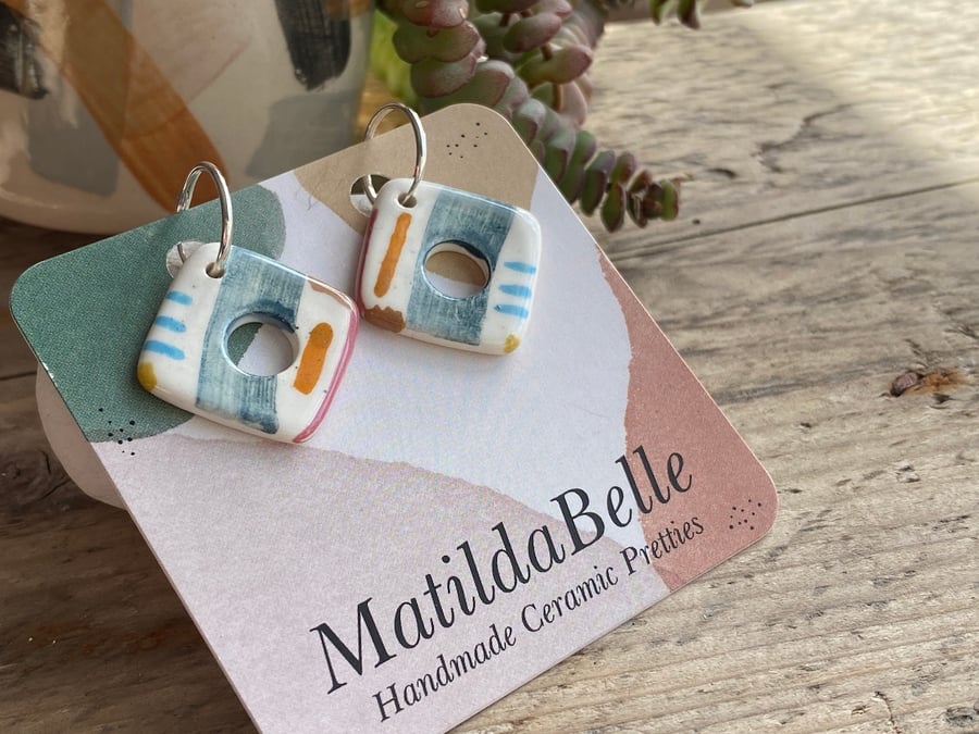 Handmade Ceramic Drop Earrings