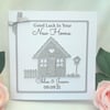 Personalised new home card, glitter new home card, house warming card