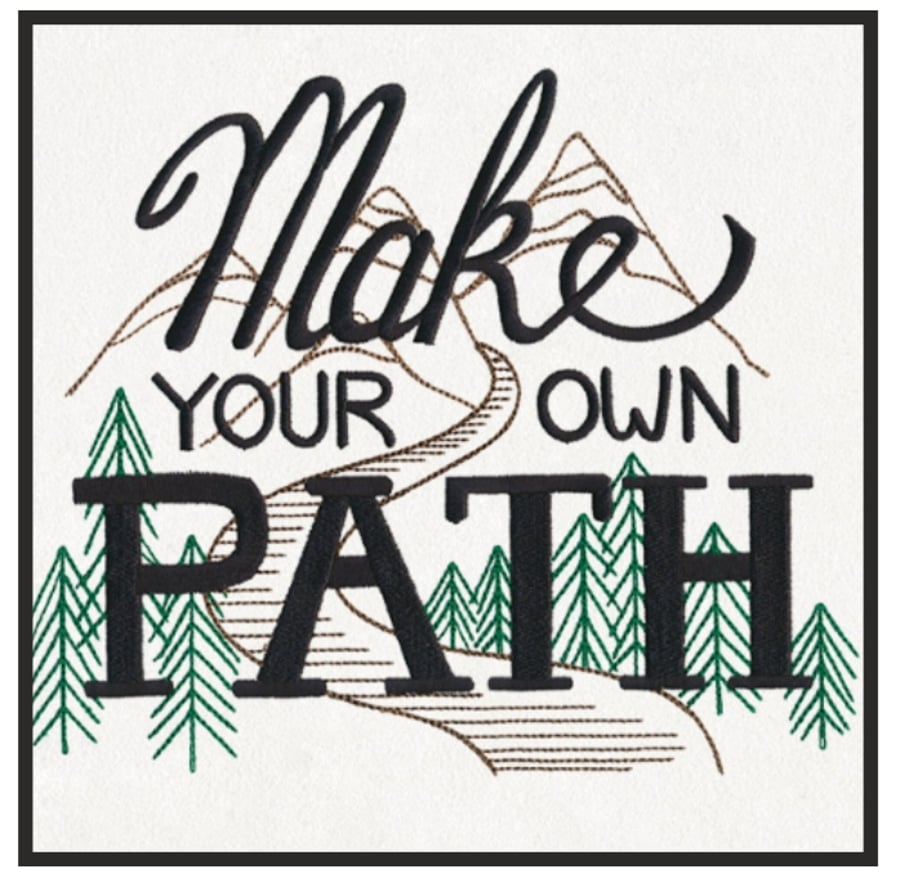 Large 'Make Your Own Path' Embroidered Patch - size 8.11" w x 6.82" h