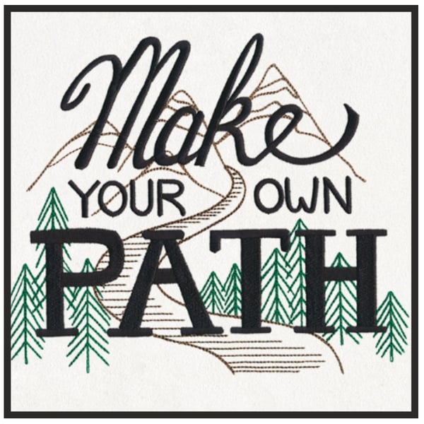 Large 'Make Your Own Path' Embroidered Patch - size 8.11" w x 6.82" h