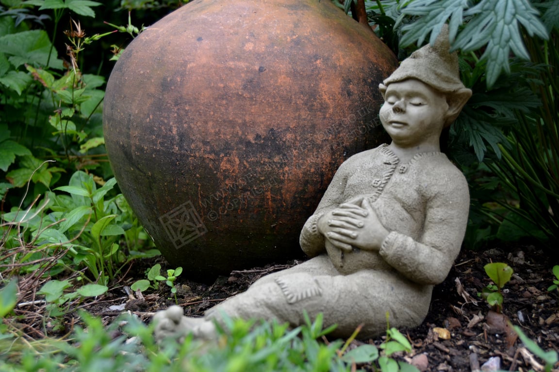Eric the Relaxing Elf Stone Garden Ornament