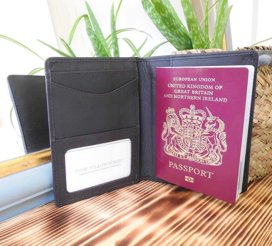 Brown Leather Passport Holder, Brown Passport Cover, Brown Leather Travel Wallet