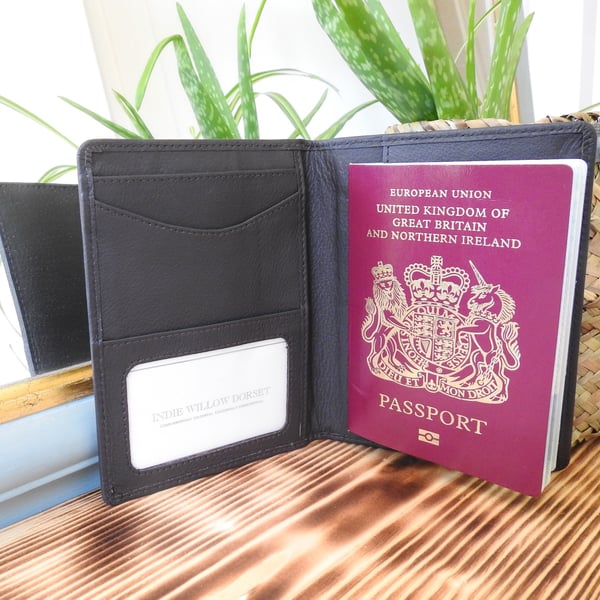 Brown Leather Passport Holder, Brown Passport Cover, Brown Leather Travel Wallet