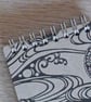 Handmade A7 Notebook covered in a Japanese pattern with a spiral binding - Image 4
