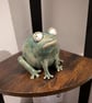 Ceramic frog sculpture, desktop companion, gift for animal lovers  - Image 5