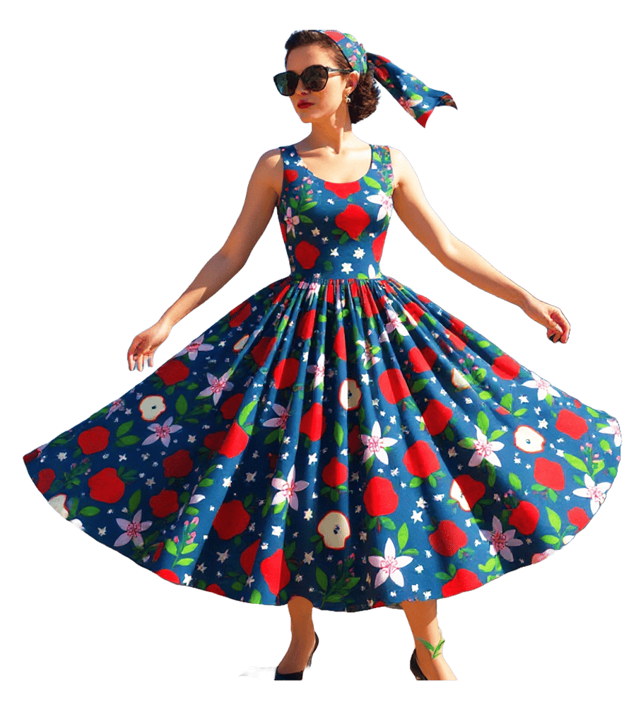 1950s Vintage Retro Rockabilly Apple Print dress choice of size 14-26