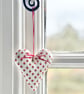 FOLK STYLE RED FLOWERS FABRIC HEART DECORATION - Image 6