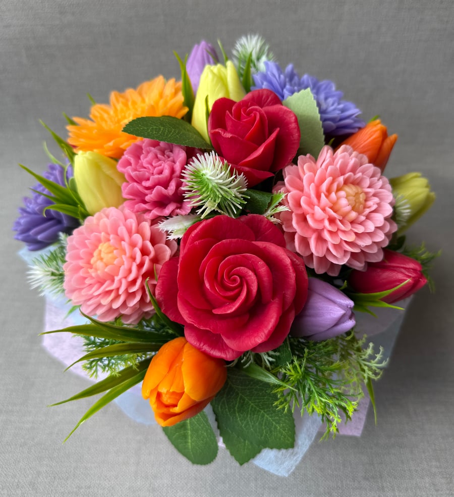 Solid Handmade Soap Flowers: Unique Gift for Her, Special Occasions, Home Decor