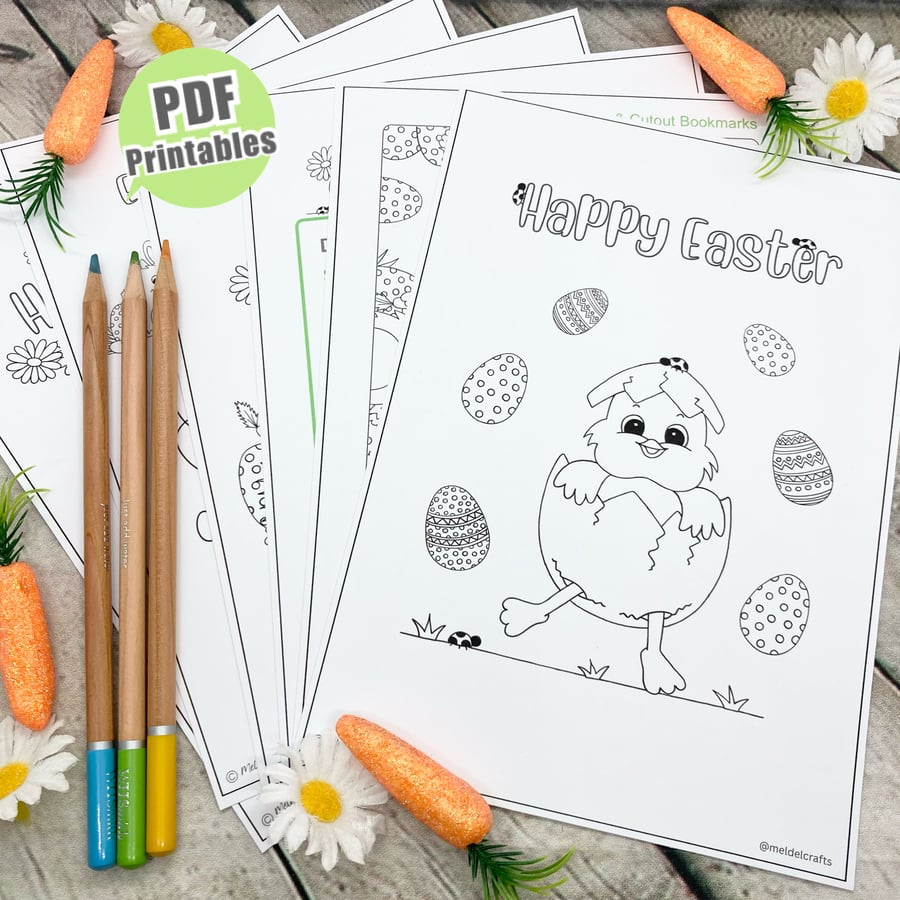 Easter Activity Colour in Sheets - PDF Printables