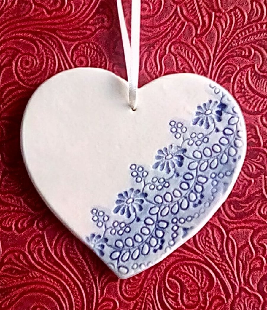 Ceramic heart hanging