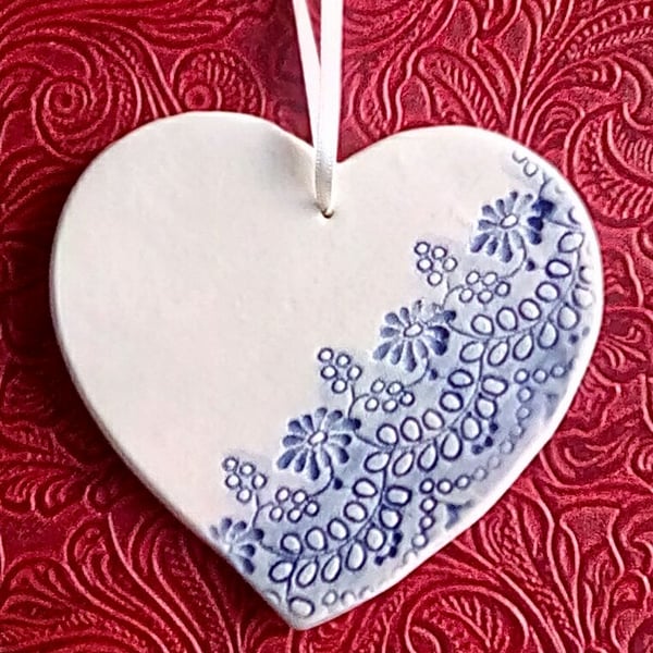 Ceramic heart hanging