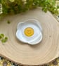 Smiling Fried Egg Ring Dish - Handmade Clay Jewellery Dish - Cute Home Decor