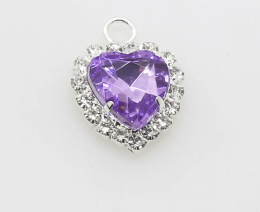 (P040S purple) 10 pcs, 12mm Crystal Pendants