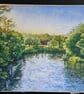 Llandaff Sunset original oil pastel drawing - Image 1
