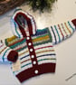 Baby  Hand Knitted Textured Hoodie Jacket 3 - 9  months size - Image 4