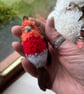 Robin redbreast bird tree decoration hand knit by me  - Image 3