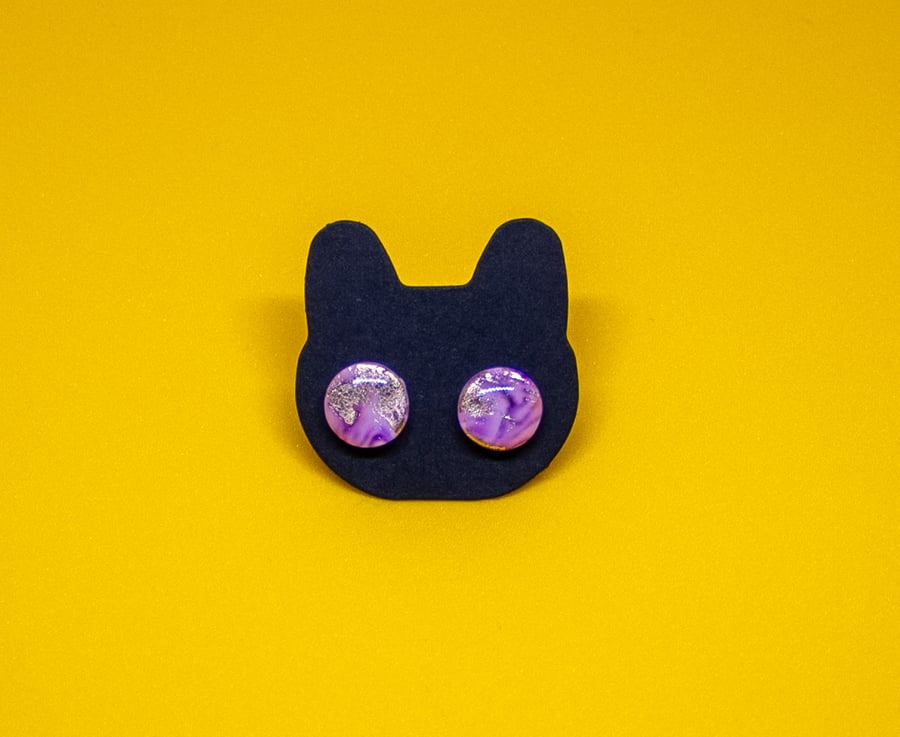 Purple and Gold Foil Studs