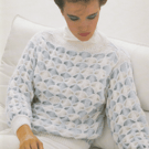 VINTAGE KNITTING PATTERN Ladies Phildar Blue White Sweater 