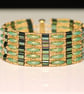 Slinky Green and Gold Cuff Bracelet - Image 5