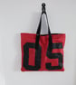 Red Upcycled Sailcloth Shoulder Bag – Large Lightweight Beach Tote - Image 6