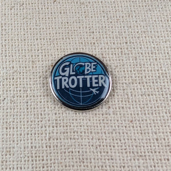 Globe Trotter - Travel Lover Themed Badge - Large Resin Topped Pin Badge