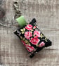 Black Floral Keyring