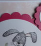 Happy Birthday Card - Rabbit with Pink Flower - Image 6