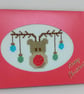 Handmade Cross Stitch Rudolph Reindeer Christmas Card – 6 x 4 Inch - Image 3