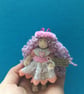 Tiny Pink And Purple Fairy Doll Decoration, Decorative Fairy, Lavender