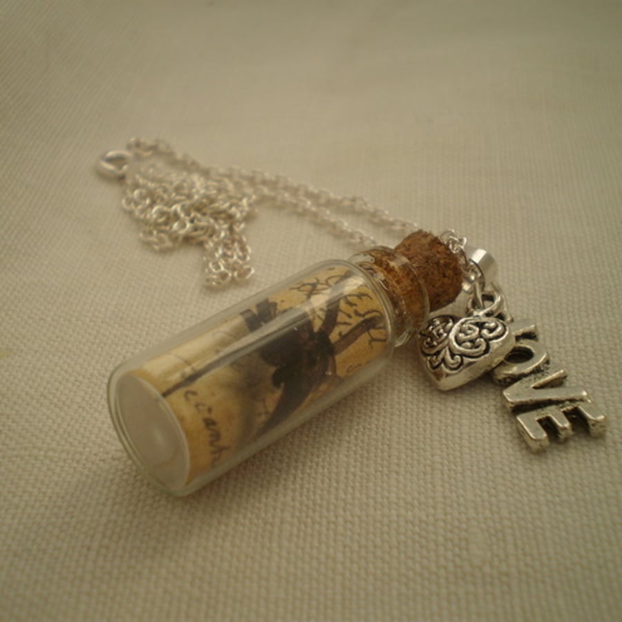 Steampunk "I Love Spiders" Necklace