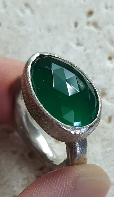 Green Onyx Sterling Silver Ring