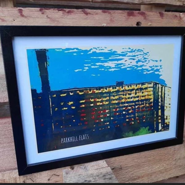 Parkhill Flats Sheffield A4 print