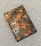 A6:  Orange Brown Snakeskin Print Leather - Leatherbound Lined Notebook - Image 1