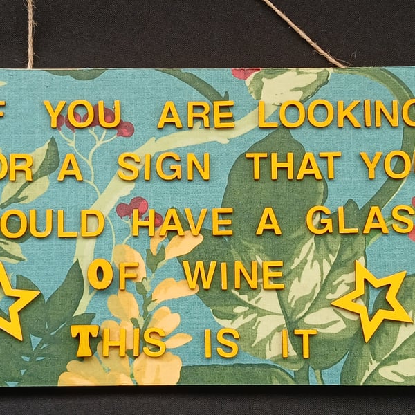 Hand decorated hanging wooden sign 