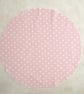 Round Tablecloth 48" Pink and White Polka Dot - Image 2