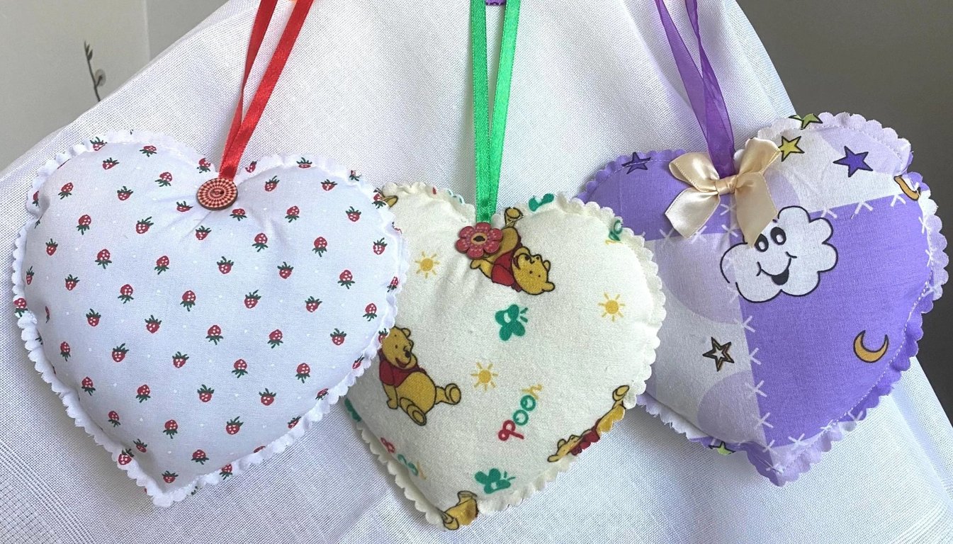 Handmade Fabric Hanging Heart Decoration Choose Your Design