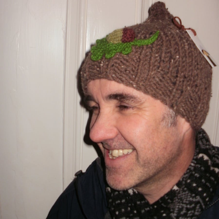 Knitted acorn hat