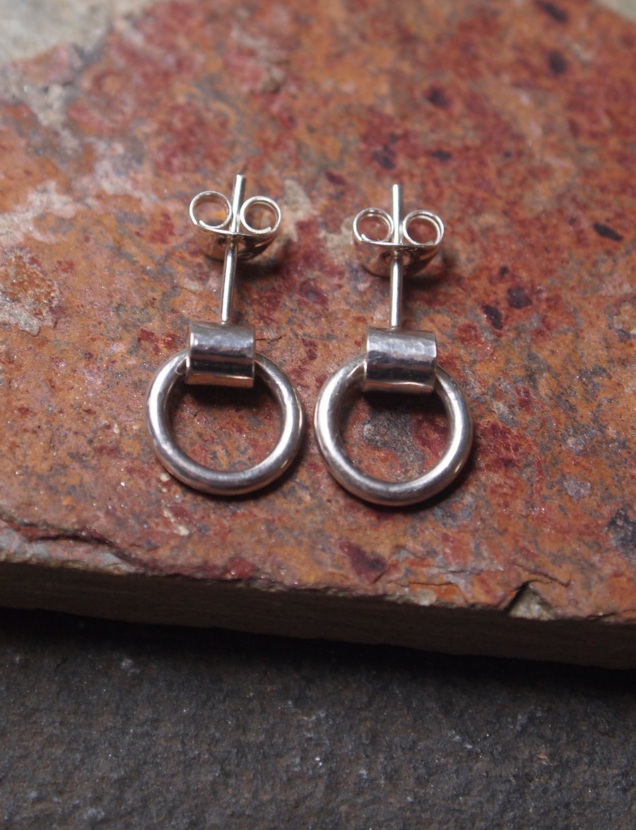 sterling silver ring stud earrings