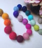 Felt Ball Garland, Rainbow Colours, Eclectic Bohemian Interiors