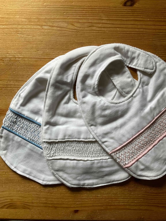 Hand Smocked Special Occasion Baby Bibs