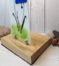 Bluebell, Harebell  fused glass panel on ash base stand - Image 6
