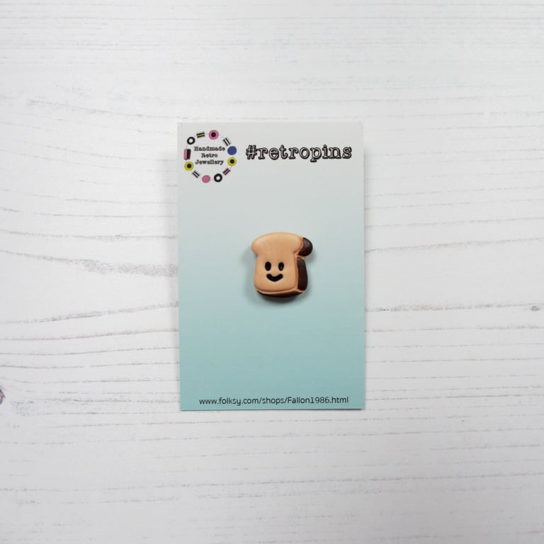 Happy Toast mini pin