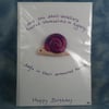 Spring Sale ... Handcrafted snail card by Ann Galvin A5 5"x7"