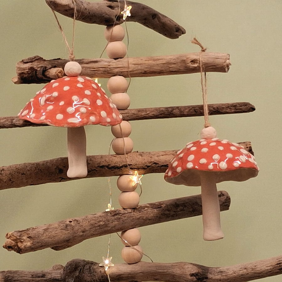 Ceramic toadstool bell